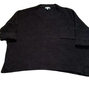 She and sky Black Knit Short Sleeve Oversized Sweater Size One Size